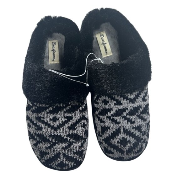 Dearfoams‎  Slippers Women Size M 7-8 Fairisle Clog M Memory Foam Total Comfort - Picture 1 of 7